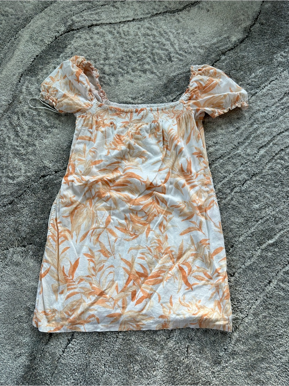 Alberto Off-Shoulder Floral Mini Dress in Peach and Cream